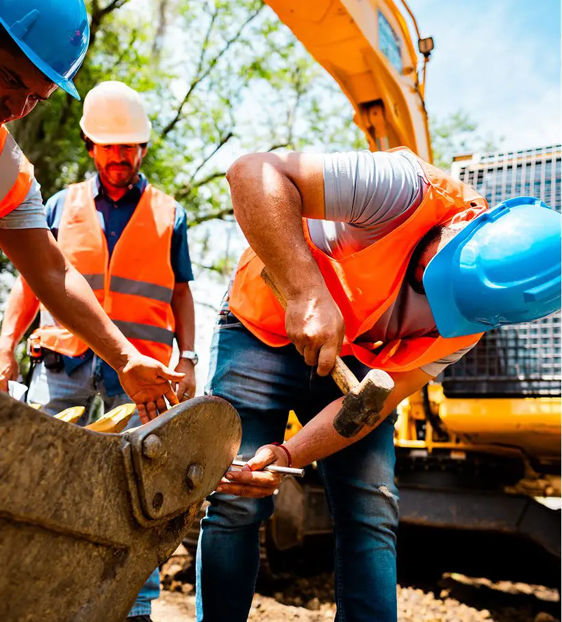 Men in hard hats working